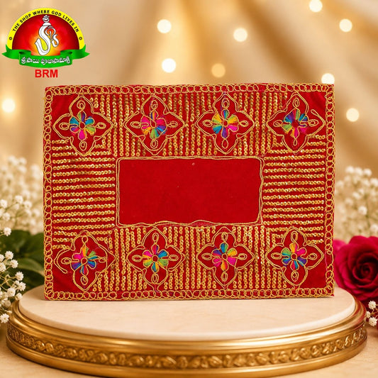 Floral Design Velvet Pooja Asanam