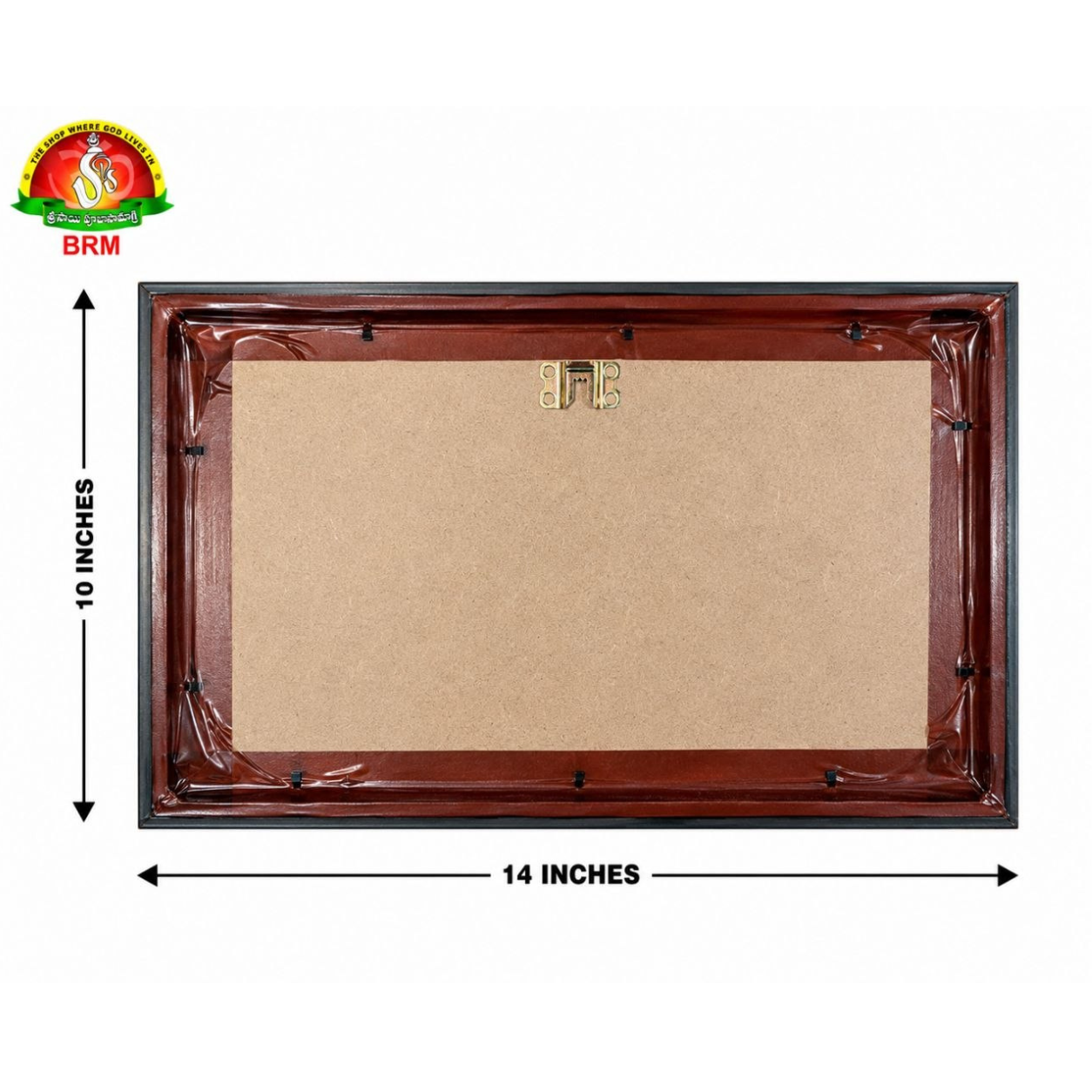 Lord Balaji & Goddess Padmavathi Ammavaru Gold Sheet Photo Frame – 14 × 10 Inch