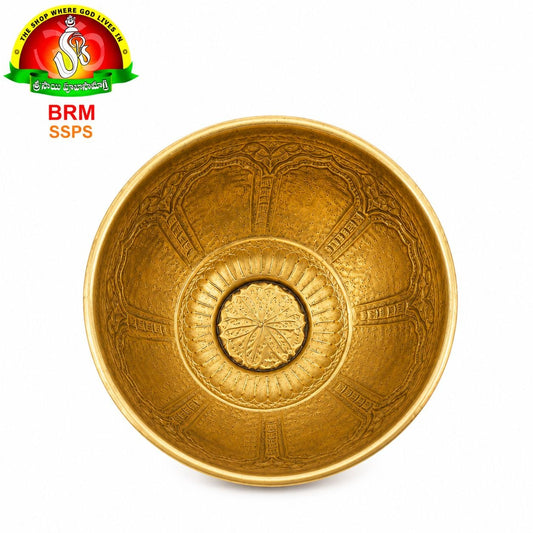 Brass Antique Ashta Lakshmi Bowl – Sacred Decorative Pooja Bowl for Prosperity & Blessings