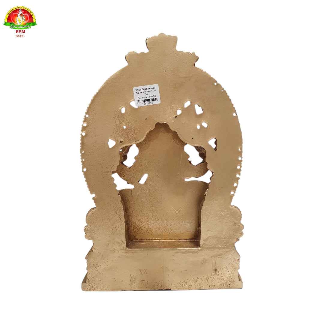 Premium Pure Brass Powder Ganesh Idol –14inch Elegant Spiritual Statue for Home Temple
