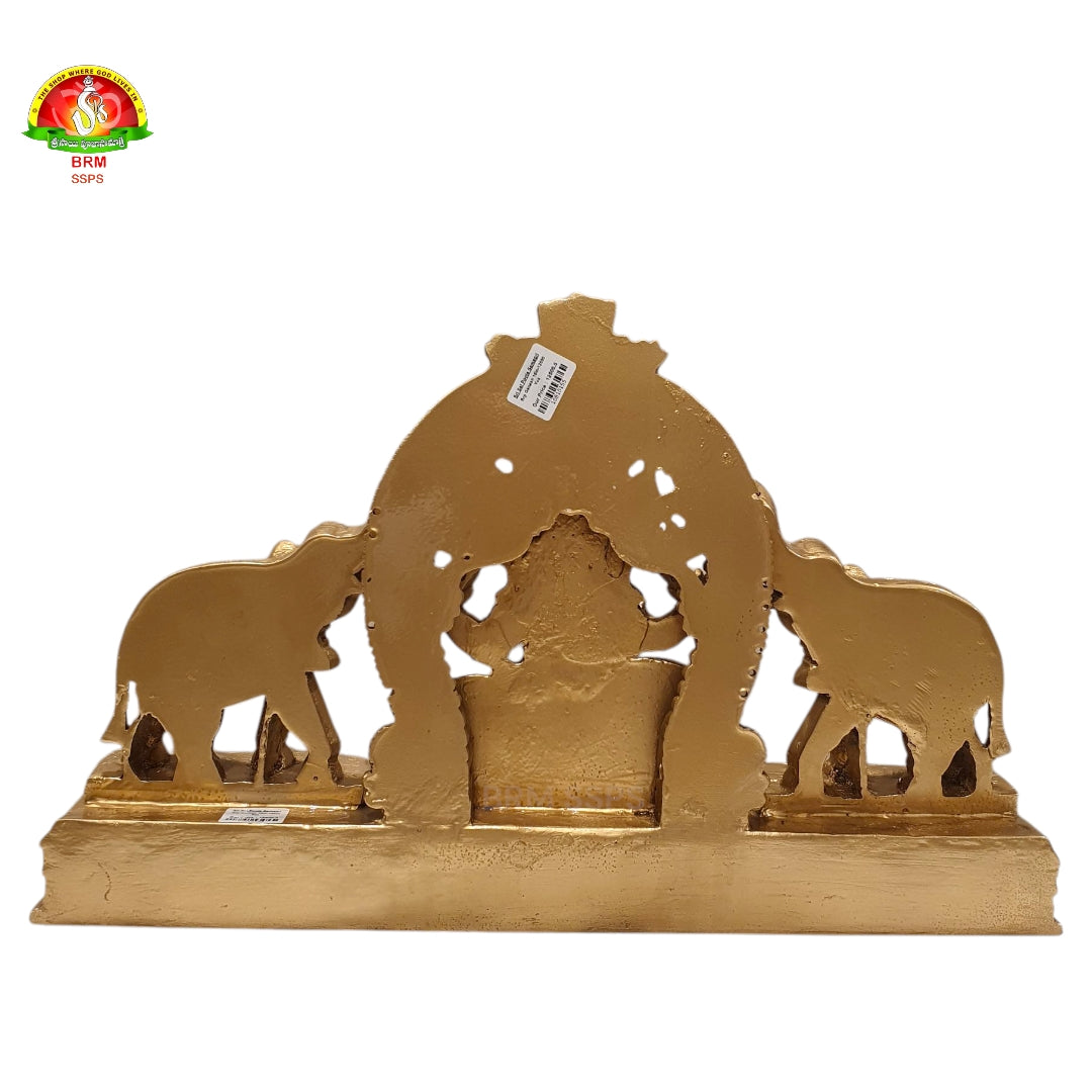 Premium Pure Brass Powder Ganesh with Elephants Idol – Luxury Spiritual Home Décor