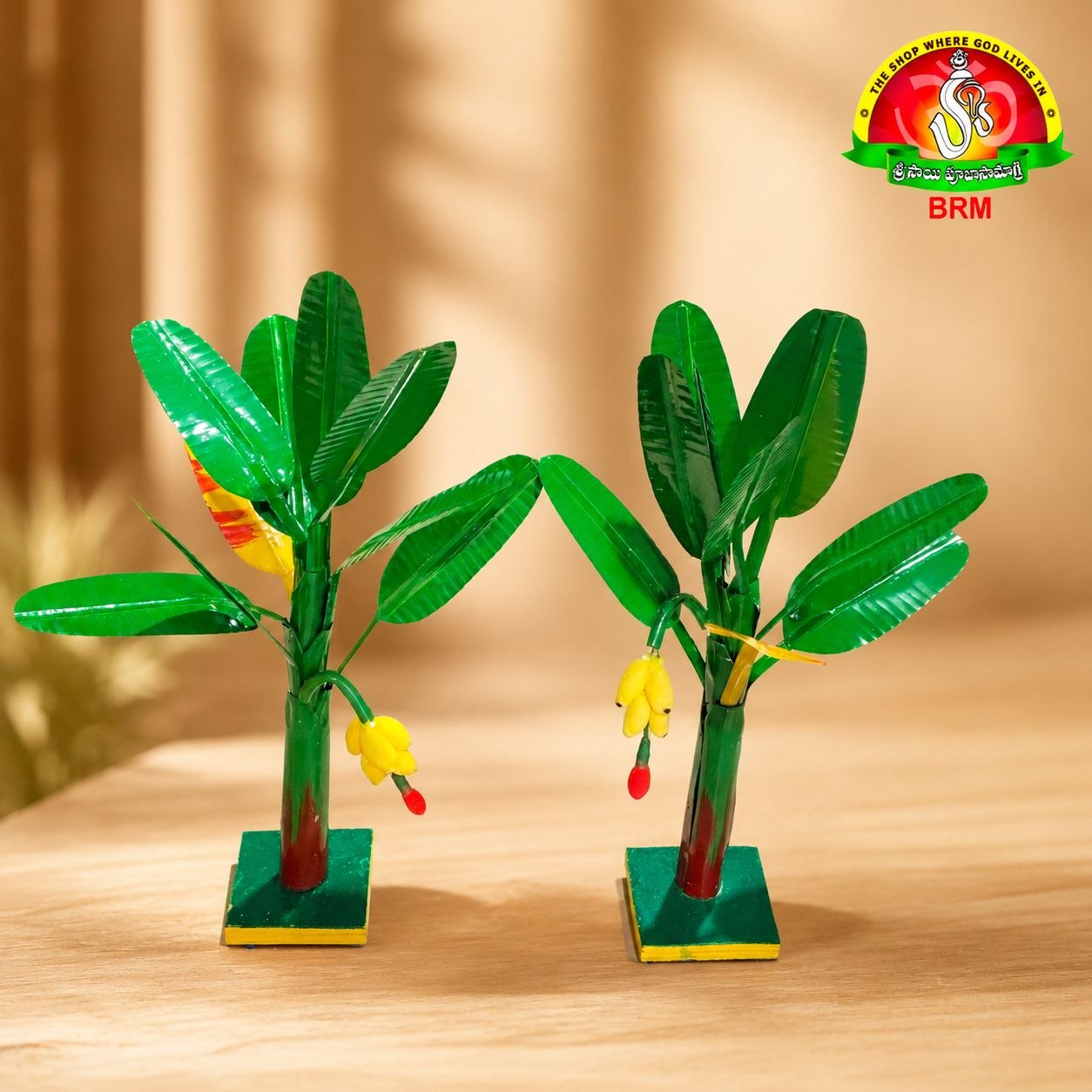 Fancy Banana Trees for Pooja Decoration – Premium Decorative Pair (3 × 3 × 1 Inch)