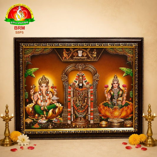Ganesh Balaji Lakshmi Matte Finish Photo Frame – Waterproof (10×14 Inch)