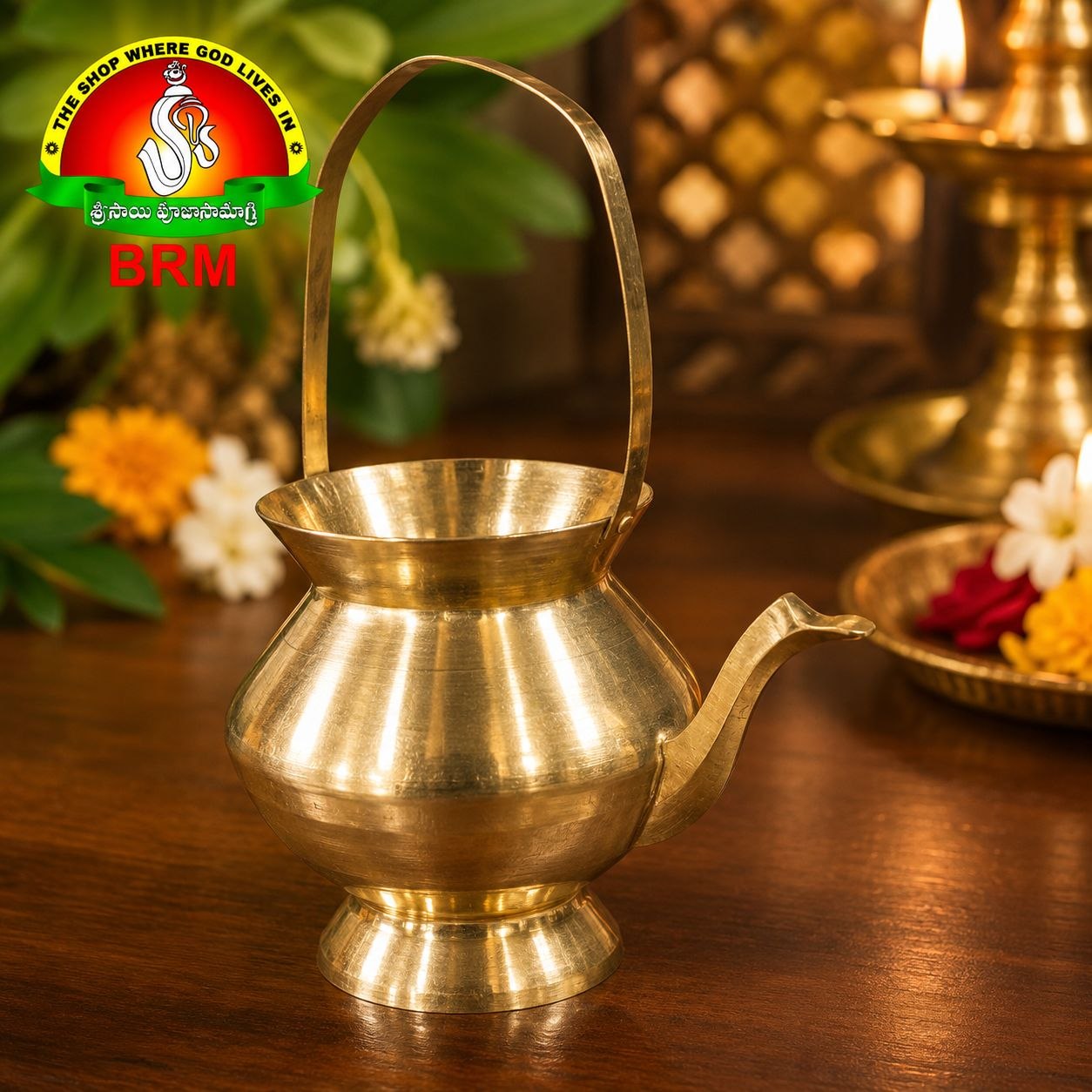 Brass Kamandalam – Traditional Pooja & Spiritual Water Pot | Multiple Sizes Available