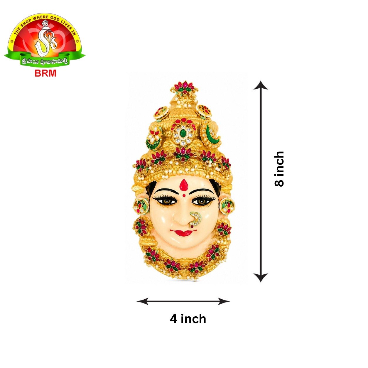 Thanjavur Fiber Ammavari Face with 1 Gram Gold Jewellery