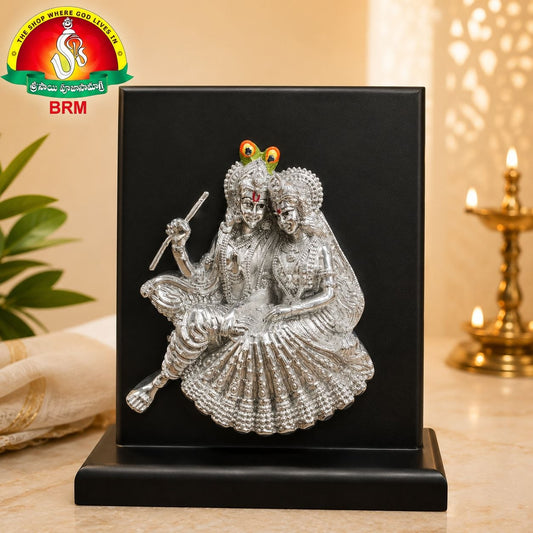 Silver Radha Krishna Idol Frame