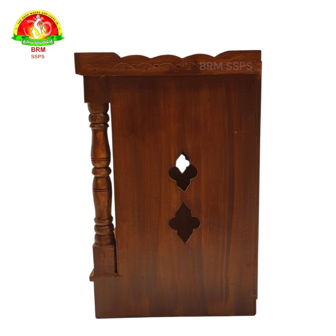 Wooden Mandiram Without Doors –18 × 24 × 12 inch Pooja Temple
