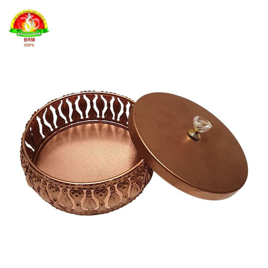 Premium Metal Fancy Storage Box with Copper Coating – Decorative Multipurpose Gift Box