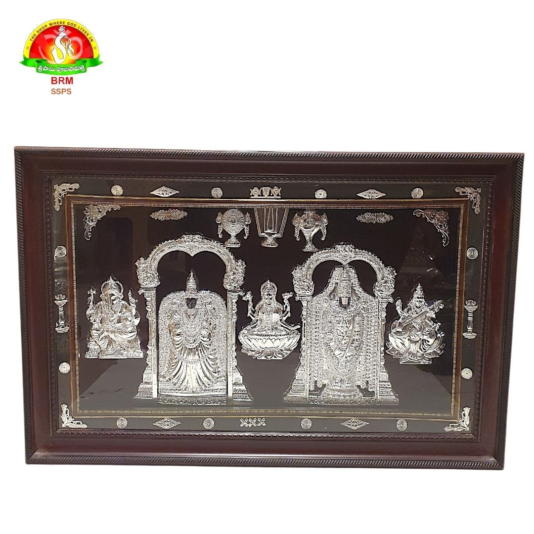 Padmavati Balaji Pure Silver Plated Photo Frame with Fiber Glass – Premium Spiritual Wall Decor
