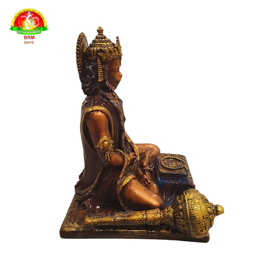 Premium Ceramic Meditating Hanuman Idol for Pooja & Spiritual Decor