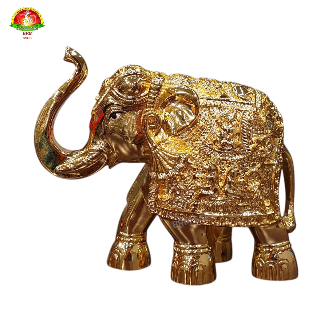 Divine Gold Plated Elephant Idol for Vastu, Prosperity & Home Decor