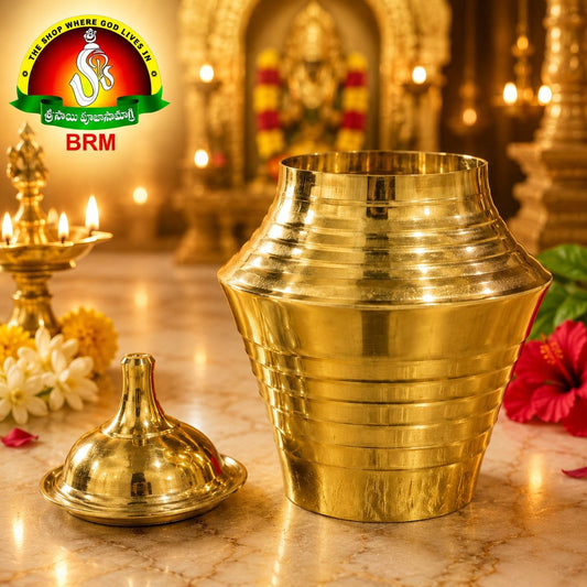Brass Kumbh Aarti | Traditional Deepa Harathi Lamp for Temple & Home Pooja | 7 Inch