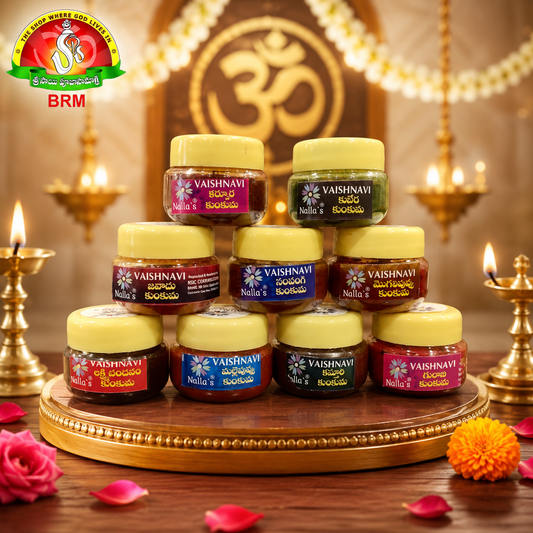 Premium Varahi Kumkum Set 9 Pcs | Traditional Pooja Kumkum Accessories for Home Temple