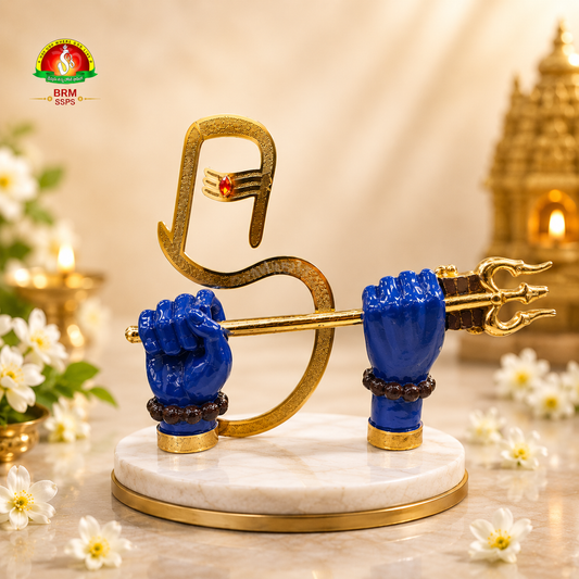 Pure Marble Shiva Idol with Trishul for Home & Pooja – Premium Maintenance-Free Murti