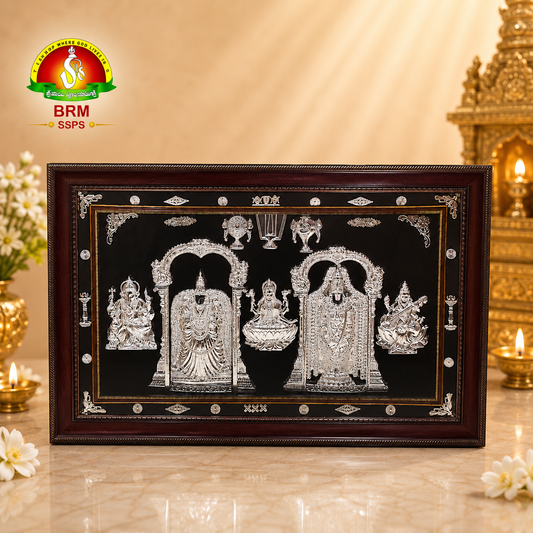 Padmavati Balaji Pure Silver Plated Photo Frame with Fiber Glass – Premium Spiritual Wall Decor