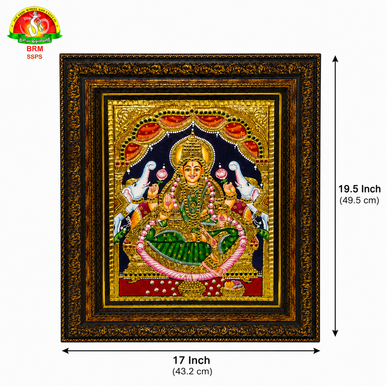 Premium Tanjavur Lakshmi Photo Frame – Traditional 24-Carat Gold Painting