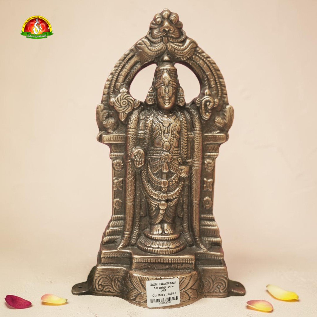 Premium Black Metal Balaji Idol –12inch Elegant Tirupati Balaji Statue for Home Décor & Pooja
