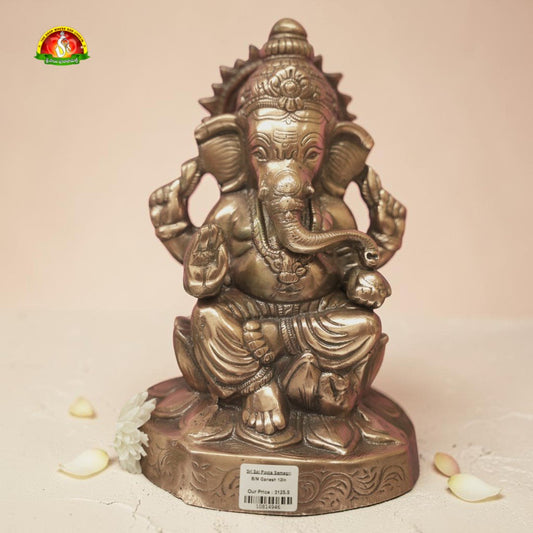 Premium Black Metal Ganesh Idol –12inch Elegant Ganesha Statue for Home Décor & Pooja