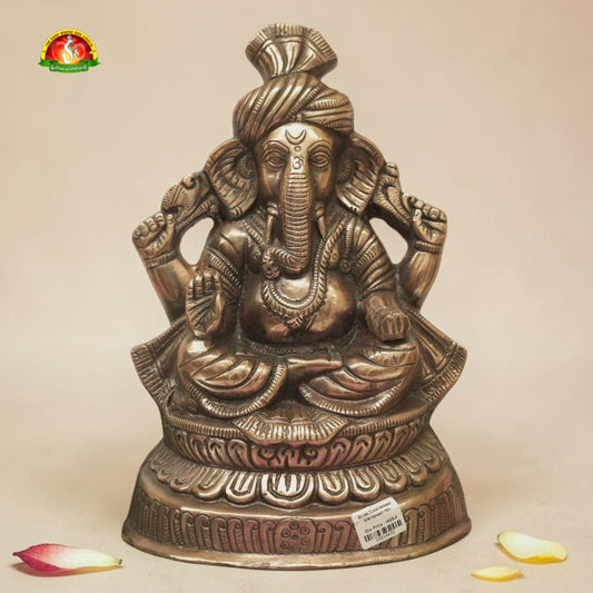 Premium Black Metal Ganapathi Idol –16inch Elegant Ganesha Statue for Home Décor & Pooja