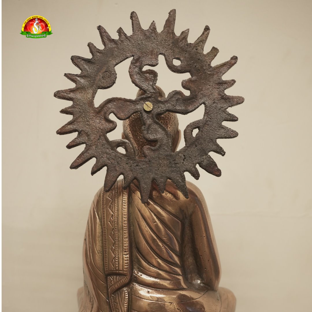 Premium Black Metal Buddha Idol –15inch Elegant Spiritual Home Décor Statue