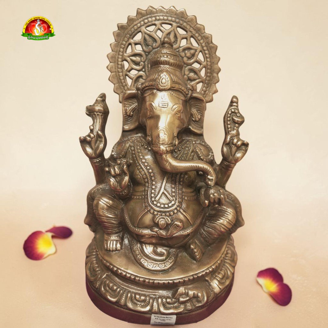 Premium Black Metal Ganapathi Idol –18inch Elegant Ganesha Statue for Home Décor & Pooja