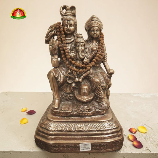 Premium Black Metal Shiva Family Idol –20inch Elegant Shiv Parivar Statue for Home Décor & Pooja