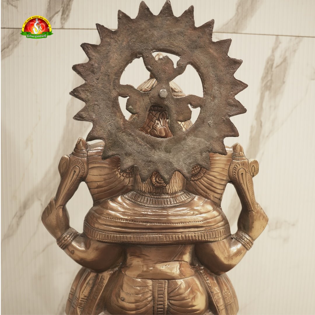 Premium Black Metal Ganapathi Idol –26inch Large Decorative Ganesha Statue for Home & Pooja