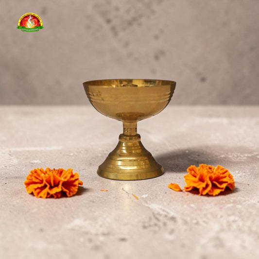 Brass Nandha Pyali Deepam with Stand for Pooja & Home Temple