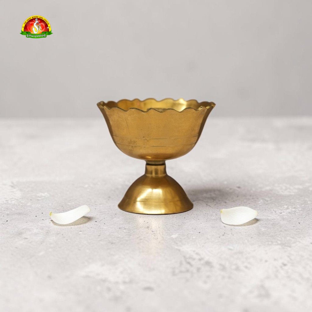 Brass Jyoti Deepam for Daily Deeparadhana, Home Temple & Pooja