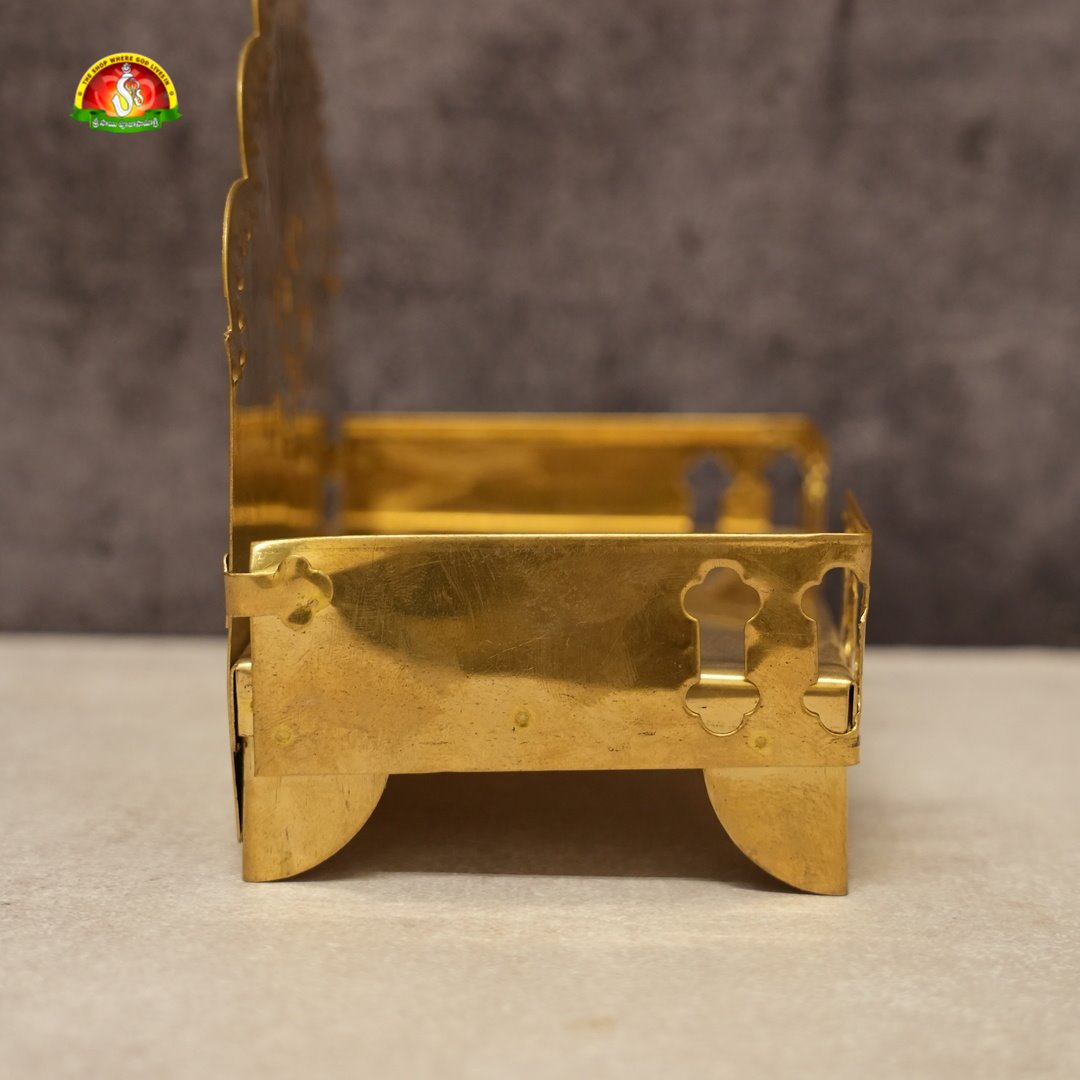 Brass Singhasan / Simhasanam for God Idols – 15.5 x 14.5 x 11 CM