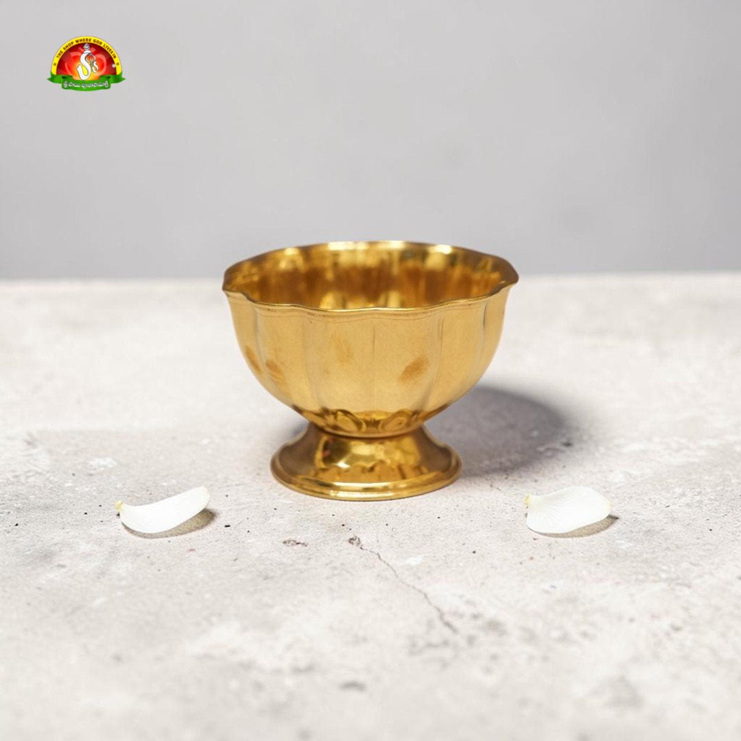 Brass Lotus Chandan Cup for Pooja, Festivals & Return Gifts