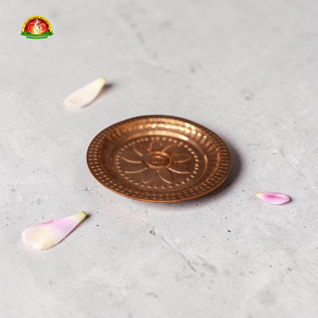 Copper Pooja Plate – | 10gm Traditional Copper Plate