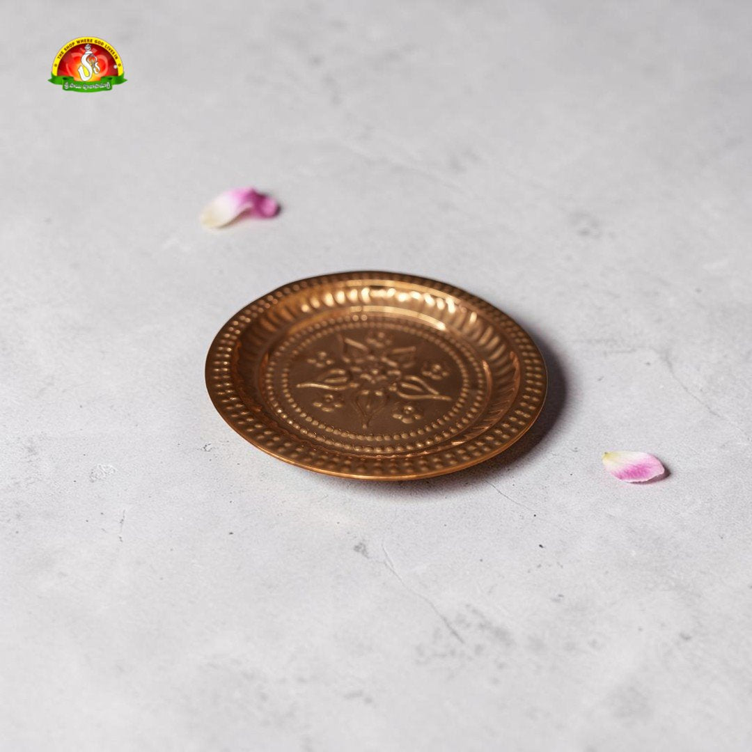 Copper Pooja Plate | 10gm Traditional Copper Plate