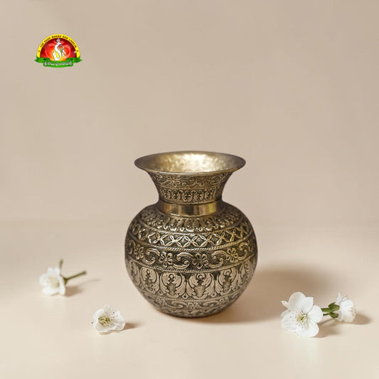 Premium German Silver Antique Flora Design Lota Kalash – Fine 1st Quality