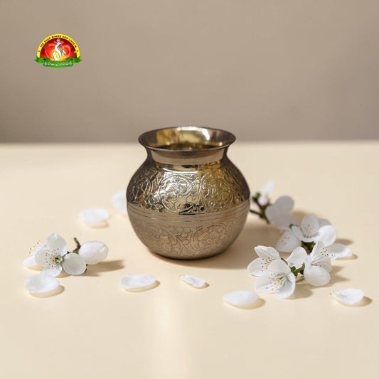 Premium German Silver Floral Design Lota Kalash – Fine 1st Quality Pooja Vessel
