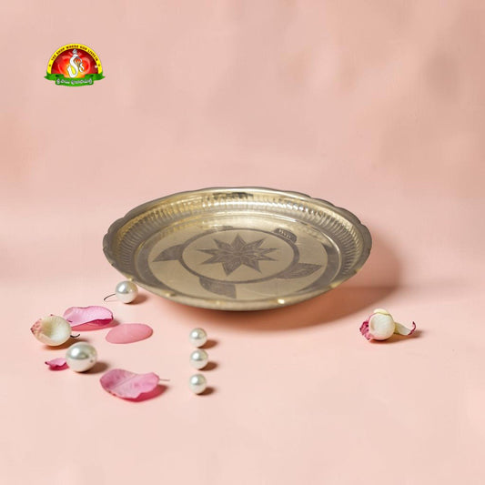 Premium German Silver Decorative Plate for Pooja & Serving – Fine 1st Quality