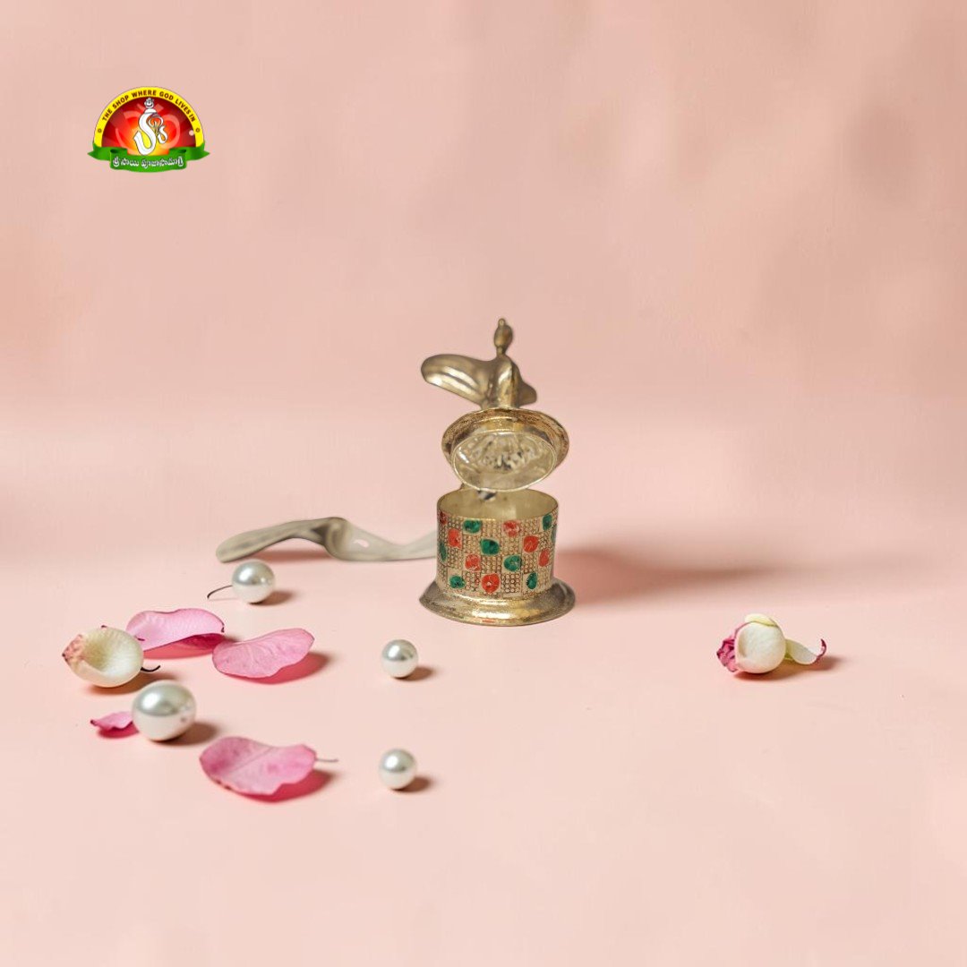 Premium German Silver Peacock Kumkum Barni | Haldi Kumkum Container for Pooja