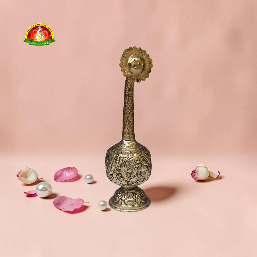 Premium White Metal Paneer Dhan (Rose Water Sprinkler) for Pooja & Weddings