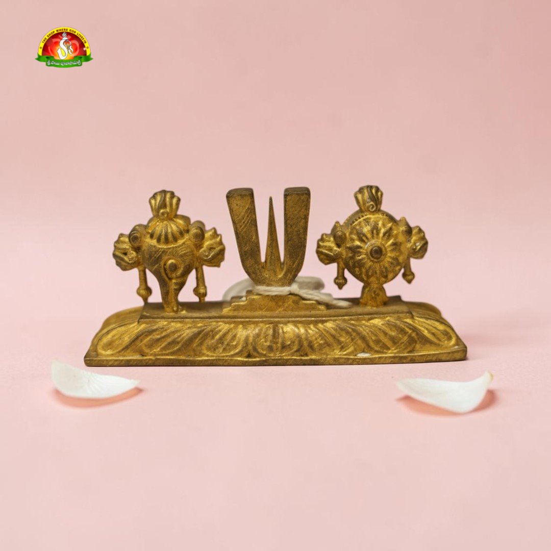 Panchaloha Shanku Chakra Namam Idol – 3.5×8×2 cm | 195gm Sacred Vaishnava Symbol