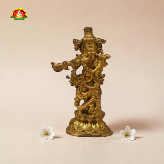 Panchaloha Krishna Idol – 2.5×2×2 cm | 10gm Sacred Krishna Murti