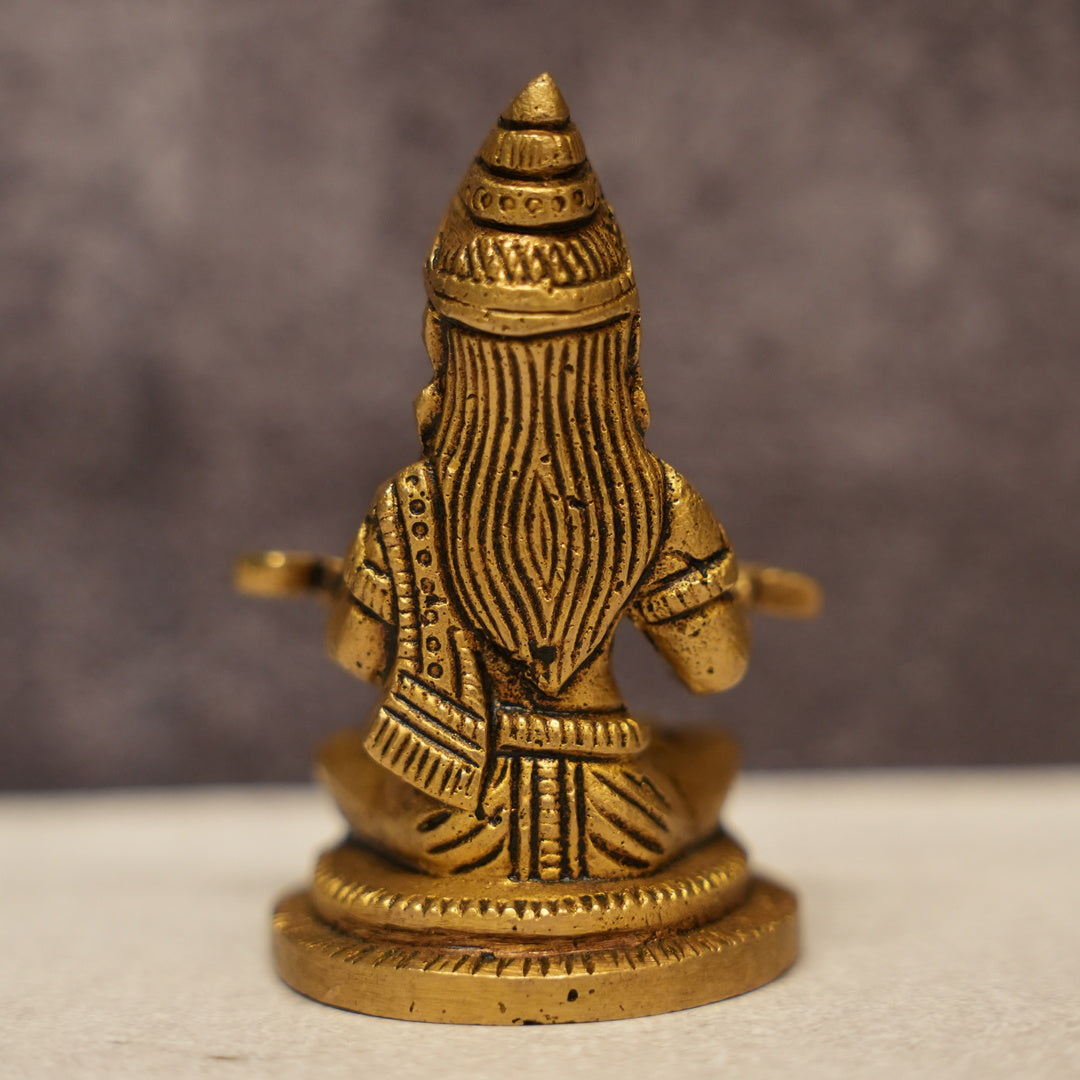 Sri Annapurna Brass Idol for Home Temple – Premium Brass Murti (6.5cm, 165g)