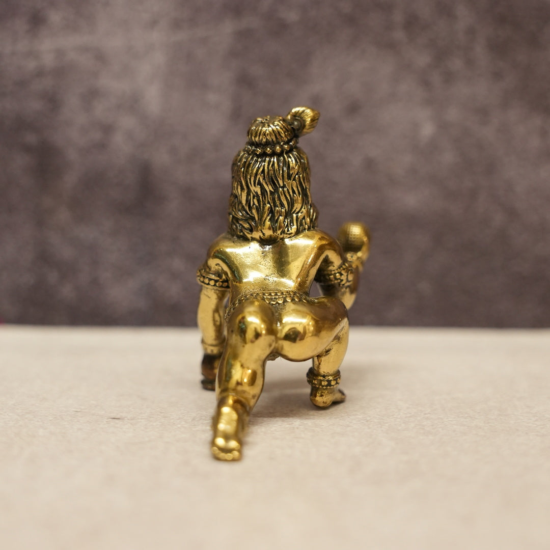 Laddu Gopal Antique Brass Idol for Home Temple – Premium Krishna Murti (7cm, 64g)