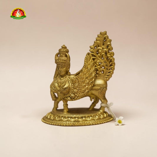 Panchaloha Kamadhenu Idol – 7.5×6×2.5 cm | 220gm Sacred Cow Murti