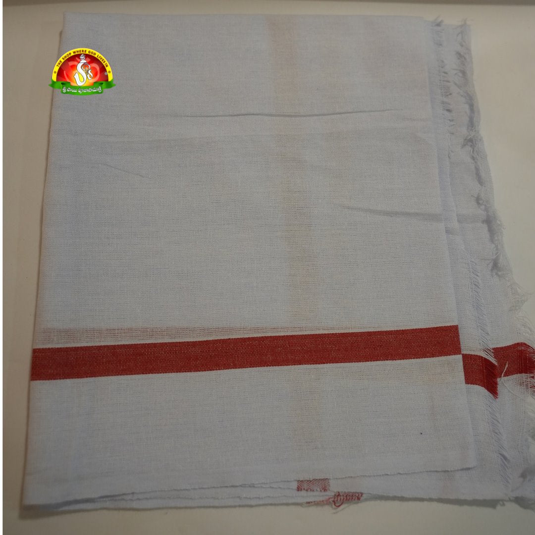White Pooja Towel – Traditional Cotton Towel for Pooja Purpose