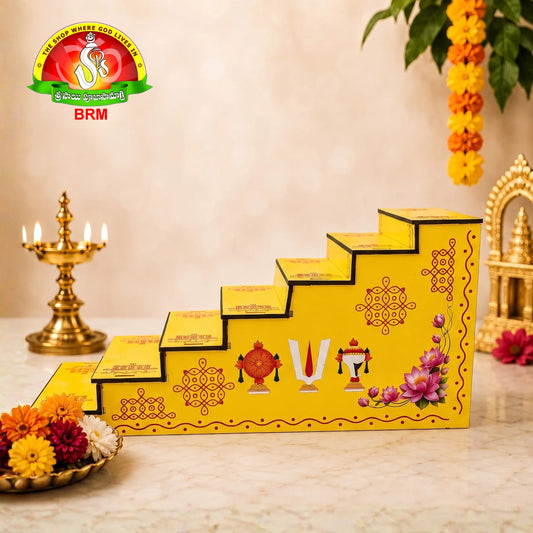 Edu Shanivara Vratham MDF 7 Steps Set with Balaji Idol and Metal Padalu