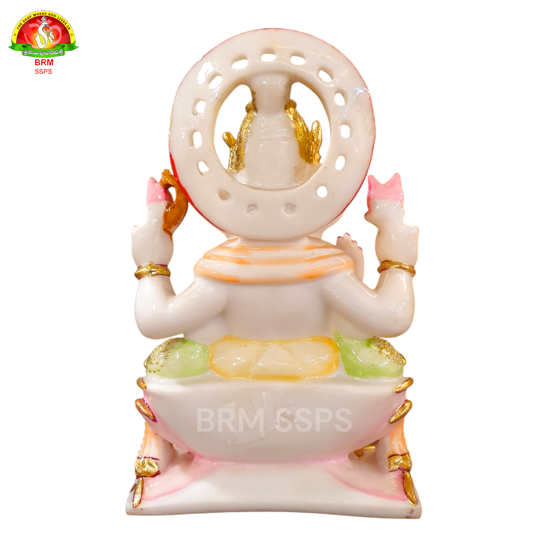 Premium Pure Marble Ganesh Idol –9inch Elegant Ganesha Statue for Home Temple