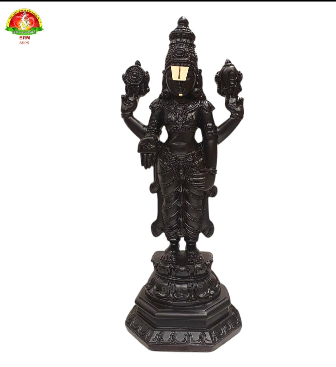 Premium Rosewood Lord Balaji Idol – Handcrafted Tirupati Venkateswara Swamy Statue