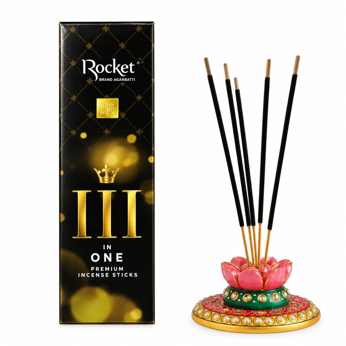 Rocket 3 in One Premium Incense Sticks | Spiritual & Devotional Agarbatti