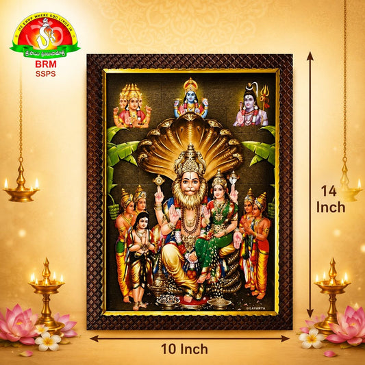 Lakshmi Narasimha Swamy Matt Finish Photo Frame – Waterproof (14×10 Inch)