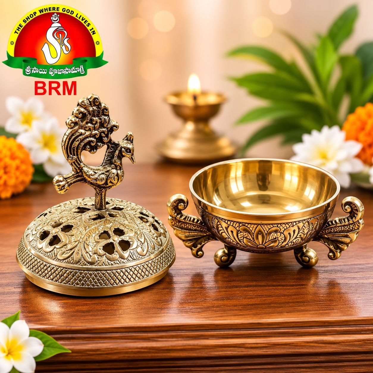 Brass Dhoop Stand – 6 Inch | Premium Incense Burner for Pooja